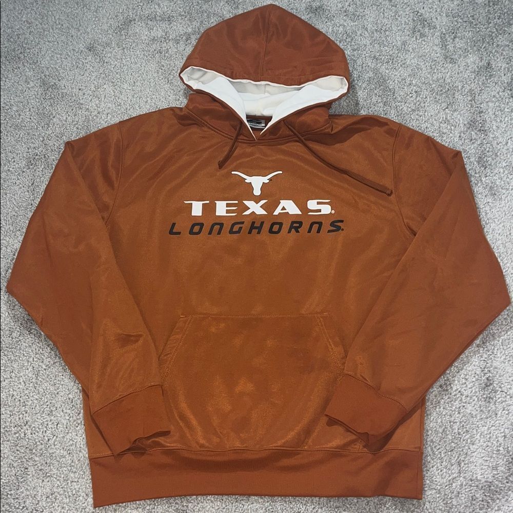 Hook em Horns Bevo retro Orange Texas Longhorns Hooded Hoodie Sweatshirt XL